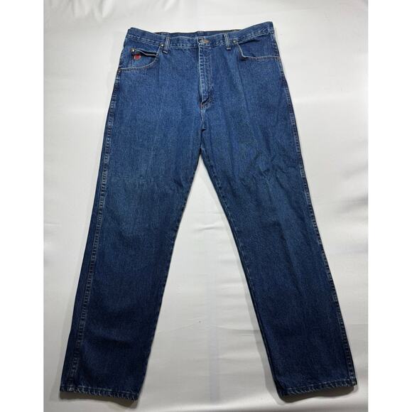 Wrangler 20X Men's Med Wash Straight Leg Blue Denim Jeans - Size 40x32.5 - Picture 1 of 4